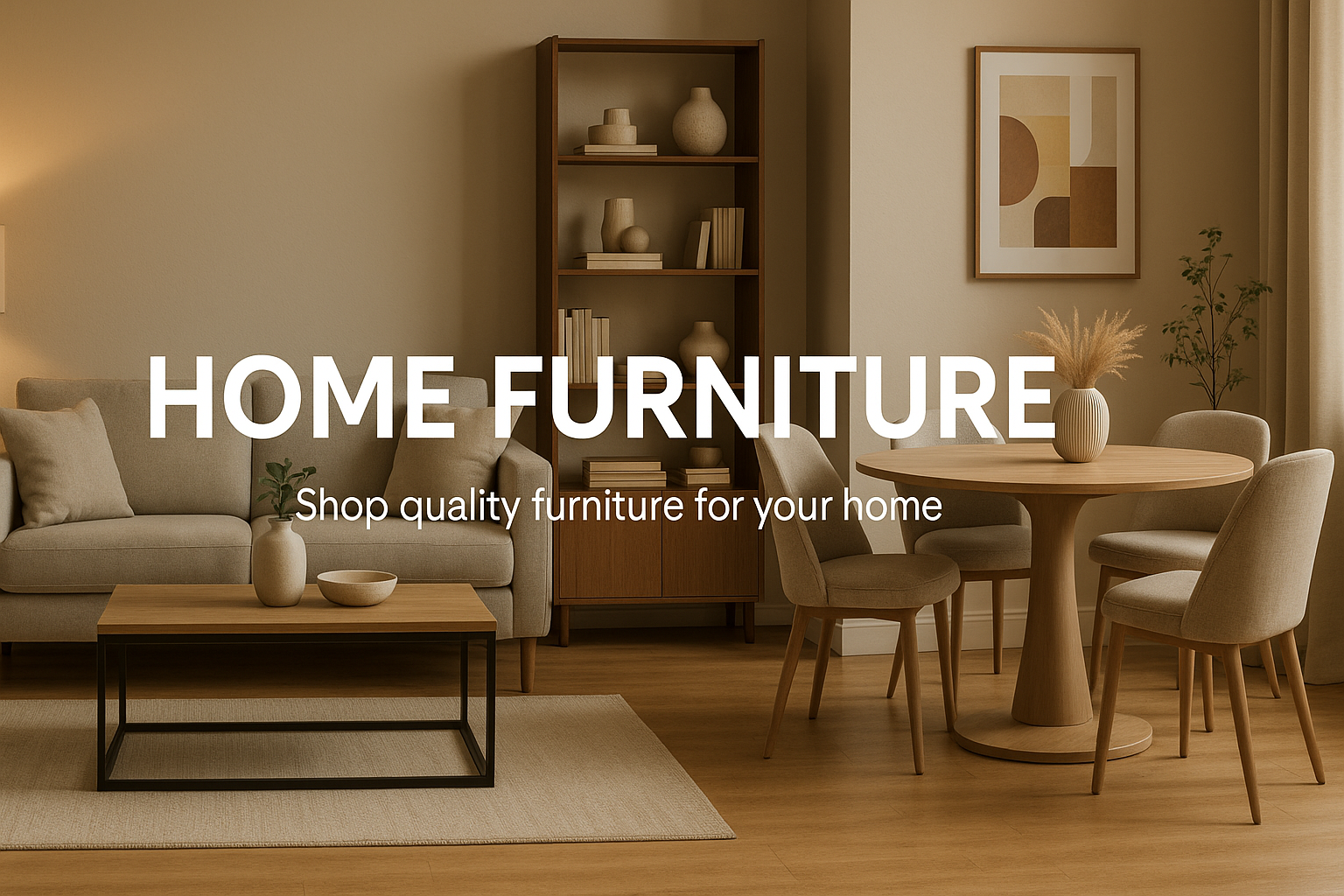 home furniture hero banner with sofa , dinning table etc