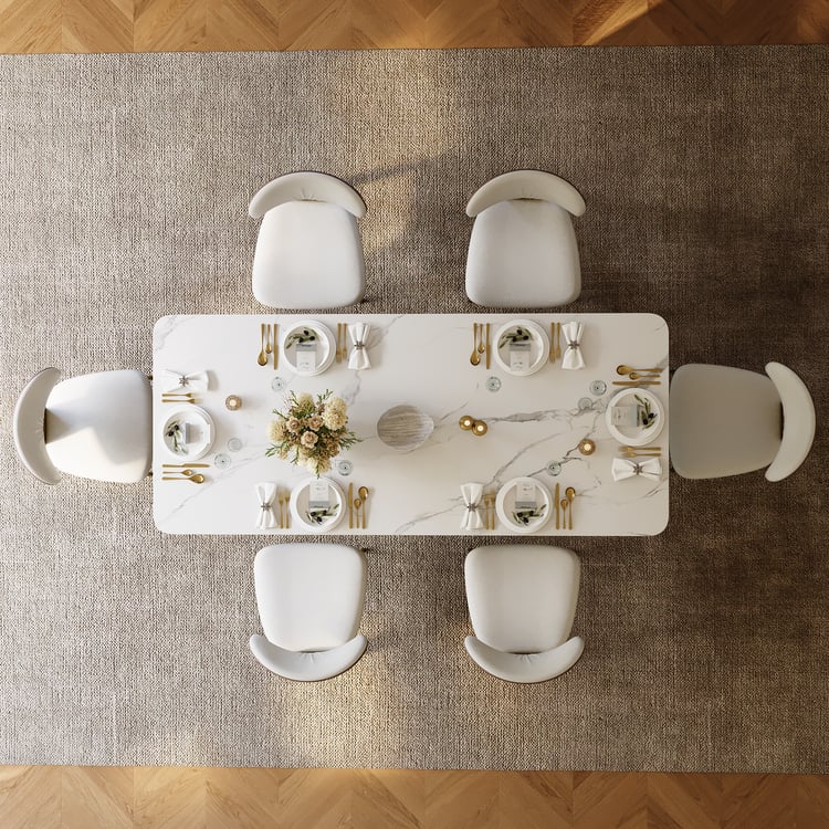 Artyfer Modern Style Rectangle Sintered Stone Dining Table Seats 6-8 People