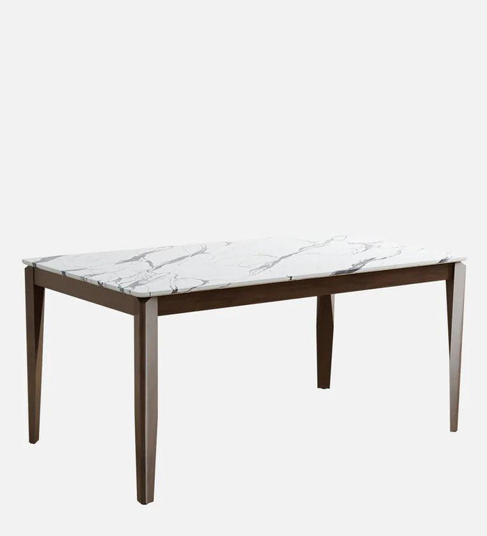 Artyfer Solid Wood 6 Seater Dining Set In Marble Finish