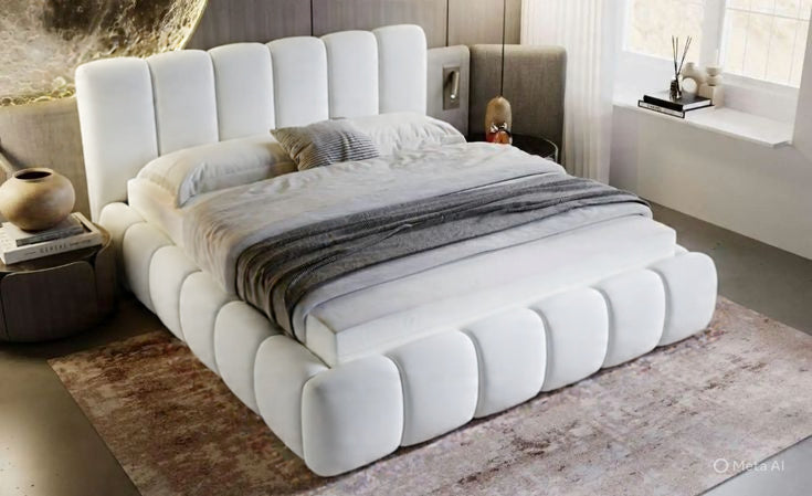 Upholstered bed with storage space Cloud