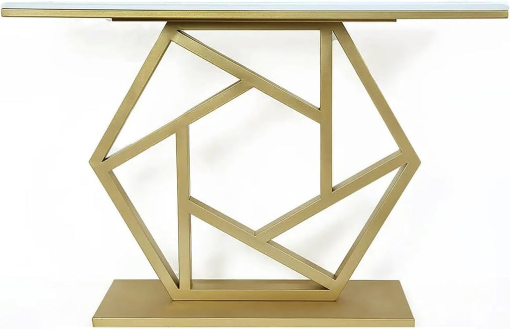 Contemporary Iron Console with Stylish Geometric Form