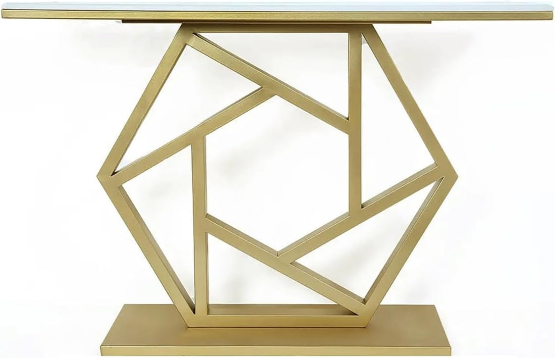 Contemporary Iron Console with Stylish Geometric Form