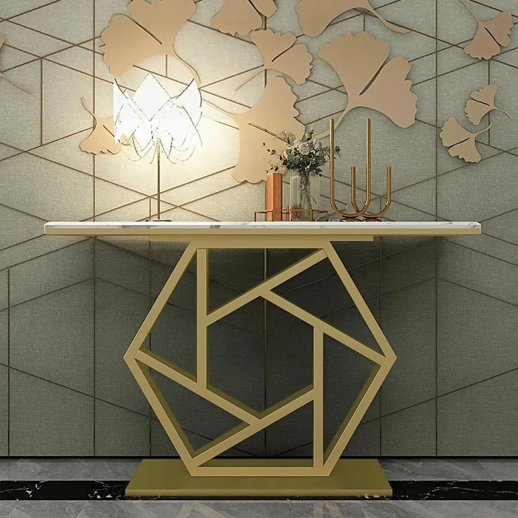 Contemporary Iron Console with Stylish Geometric Form