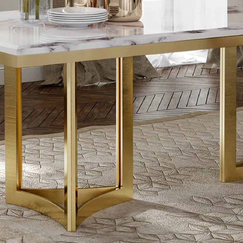 Amalgam Metal Marble Dining Table chairs