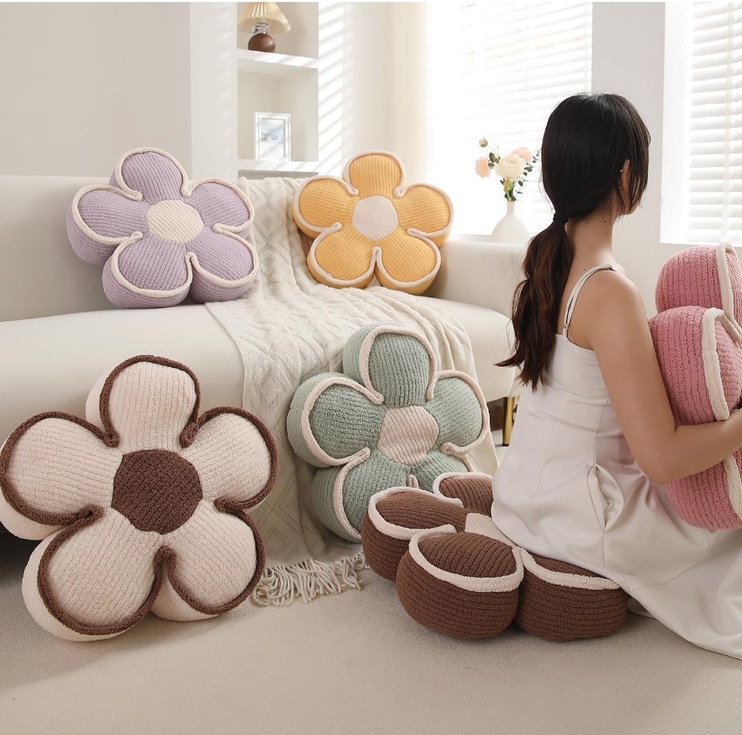 Flower Pillow Fluffy Soft Decorative Throw Pillow