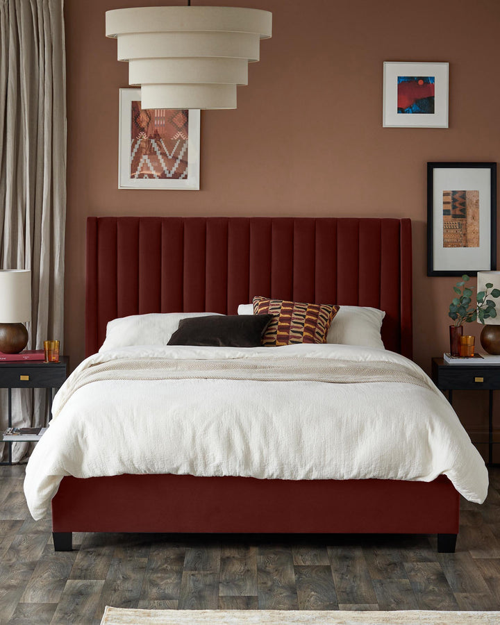 Artyfer toffee red velvet super king size ottoman storage bed