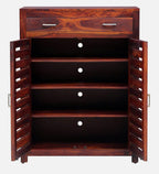 Stigen Sheesham Wood Shoe Cabinet In Honey Oak Finish