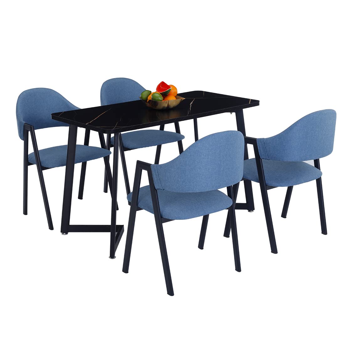 Artyfer Nova Black Metal Dining Table with 4-6 Chairs