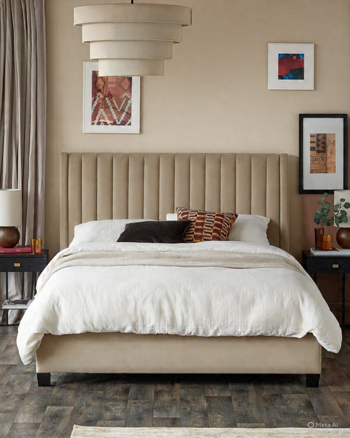 Artyfer toffee red velvet super king size ottoman storage bed