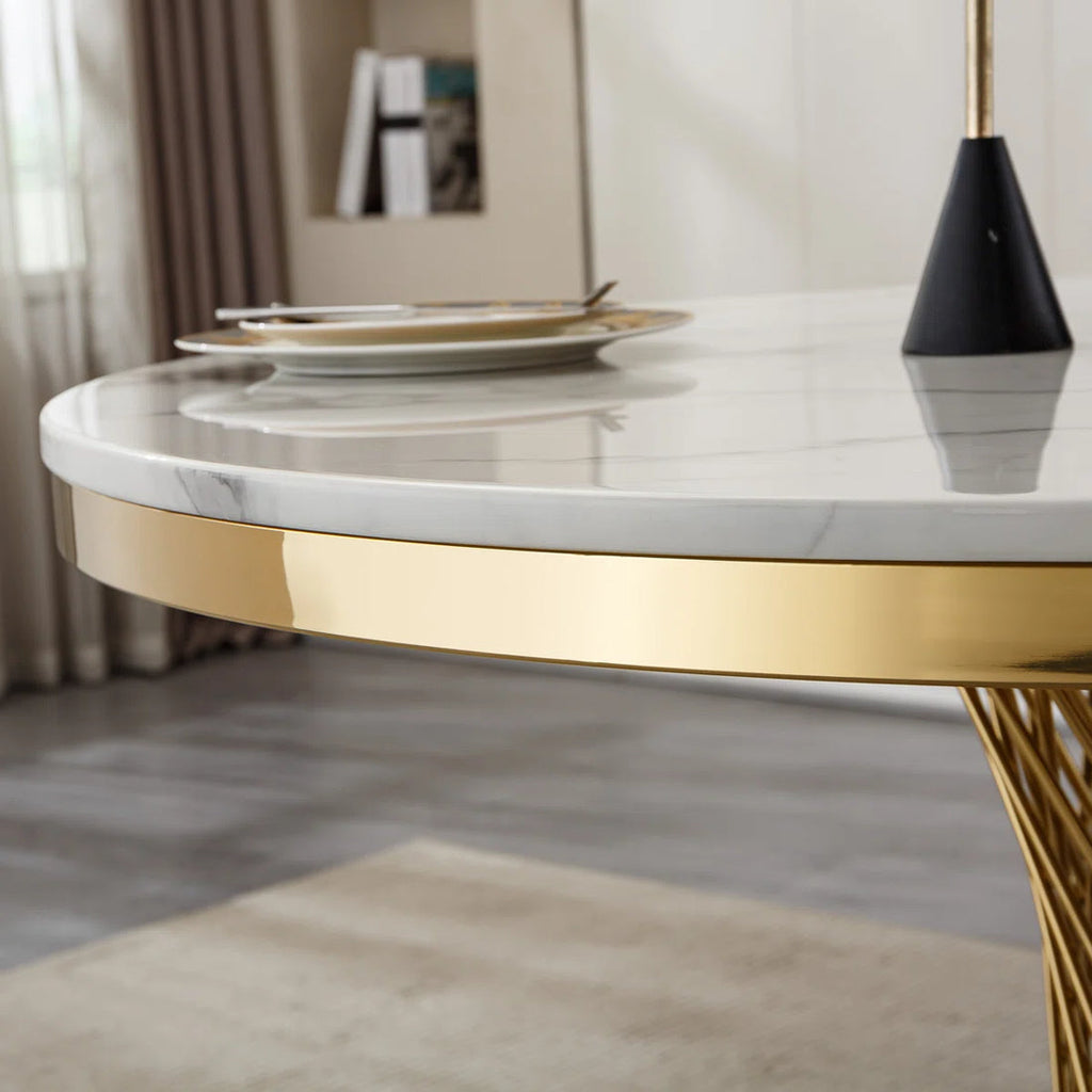 Artyfer Round Marble Dining Table set