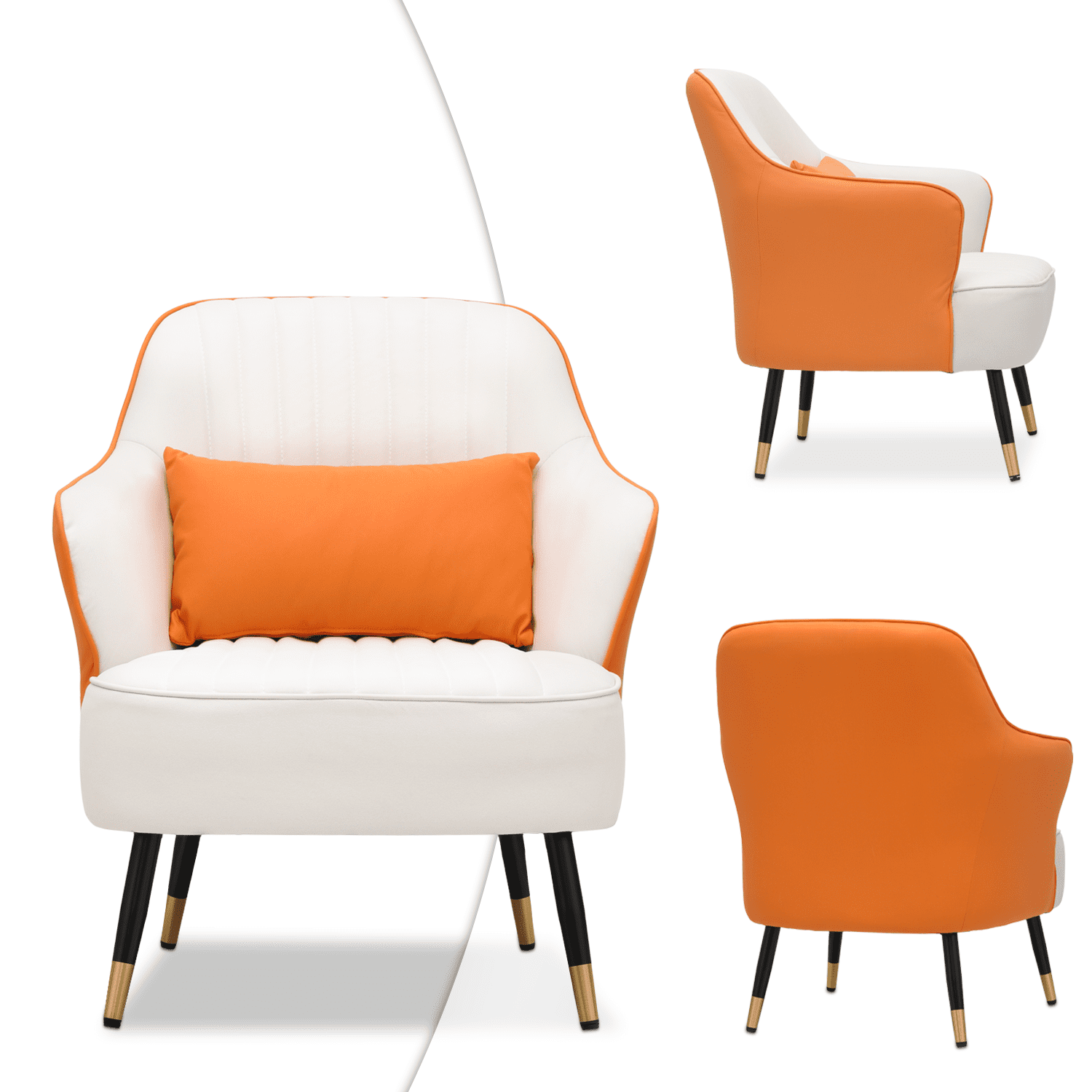 Artyfer Modern Mid Back Accent Chair with Pillow