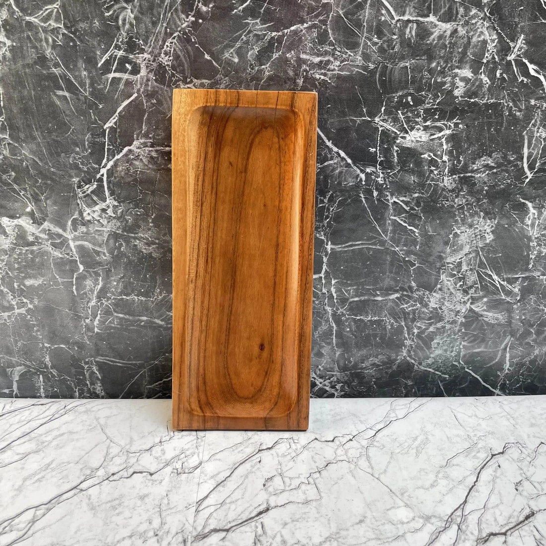 ACACIA WOOD SERVING TRAY WHIT 3 BOWL II FOOD GRADE