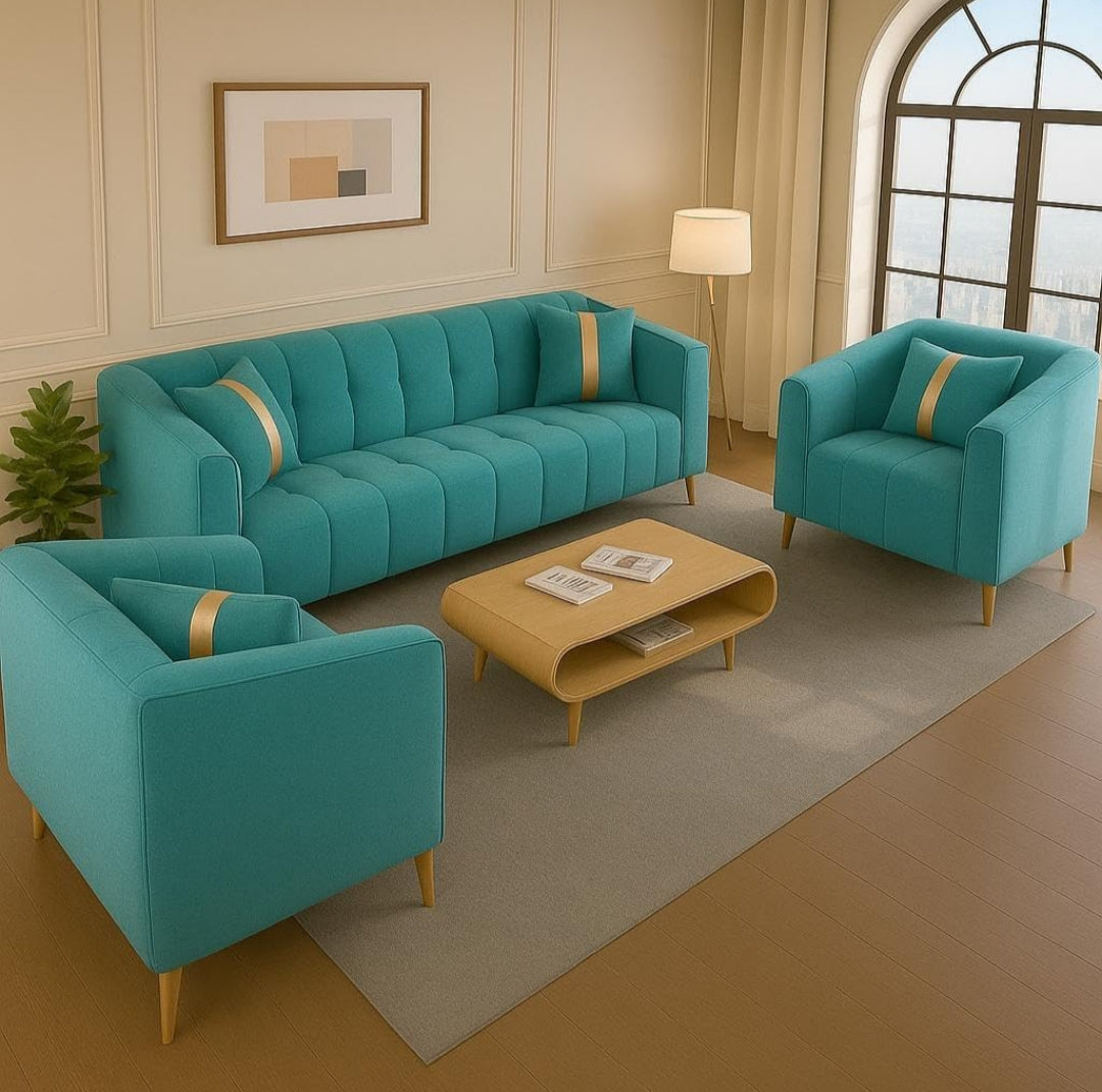 Artyfer 5 Seater Sofa Set 3+1+1 Washable Velvet Fabric