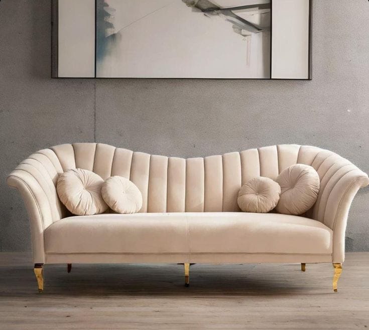 Artyfer Living room sofa in beige velvet