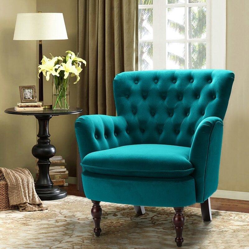 Artyfer Wide Tufted Velvet Arm chair