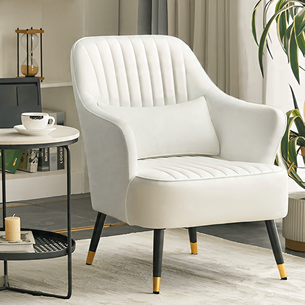 Artyfer Modern Mid Back Accent Chair with Pillow