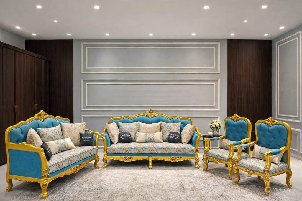 Infinity 6 - Piece Velvet Living Room Sofa Set