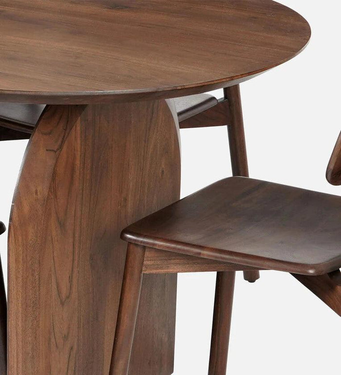 Artyfer Solid Wood 6 Seater Dining Set In Walnut Finish