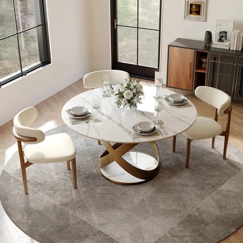 Artyfer Round Dining Table Sets, Sintered Stone Tabletop