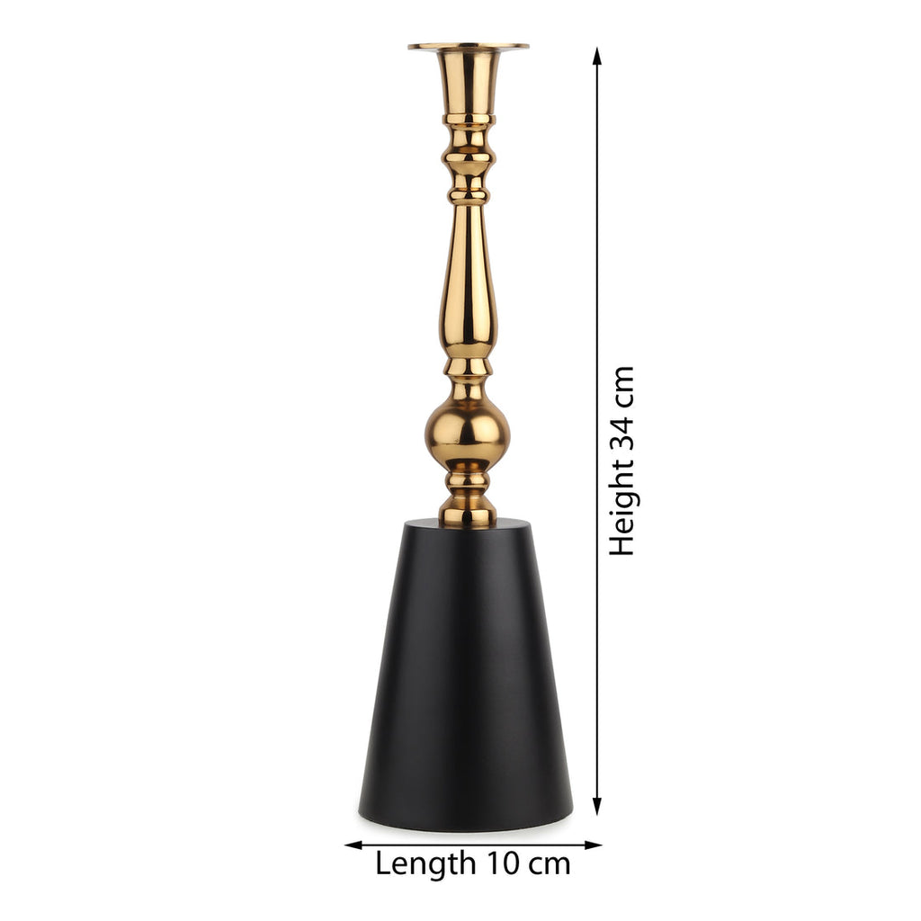 The Valora Candle Holders Gold Black Set