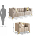 Artyfer 5 Seater Sofa Set 3+1+1 Washable Velvet Fabric