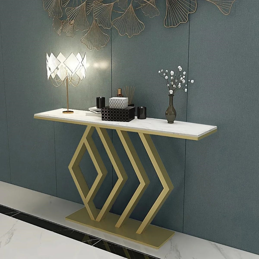 Modern Iron Console Table with Artful Symmetry