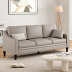 Artyfer Faux Leather Sofa with Curved Arms