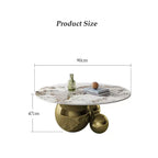 Gold Round Centre Coffee Table Design with 3 Steel Balls