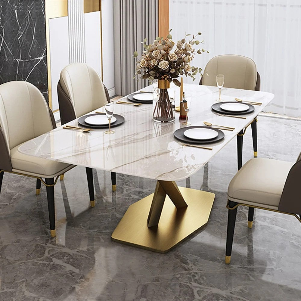 Stardust metal dining table with chairs