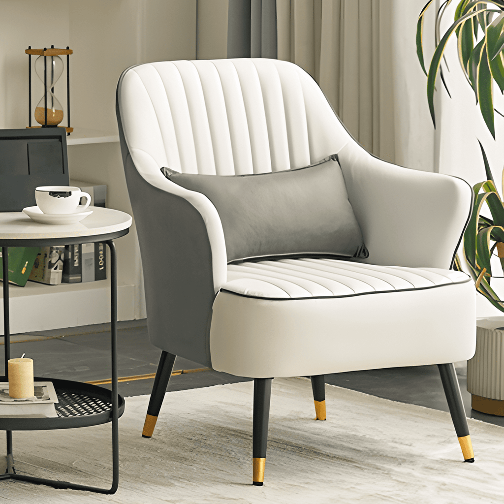 Artyfer Modern Mid Back Accent Chair with Pillow