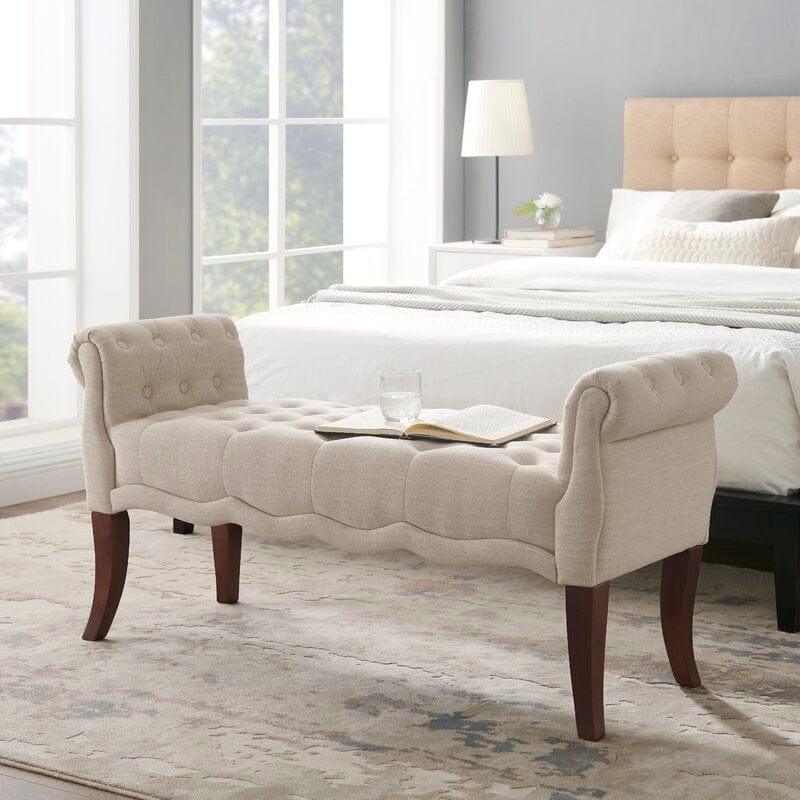 Modern Upholstered Tufted Button Bench