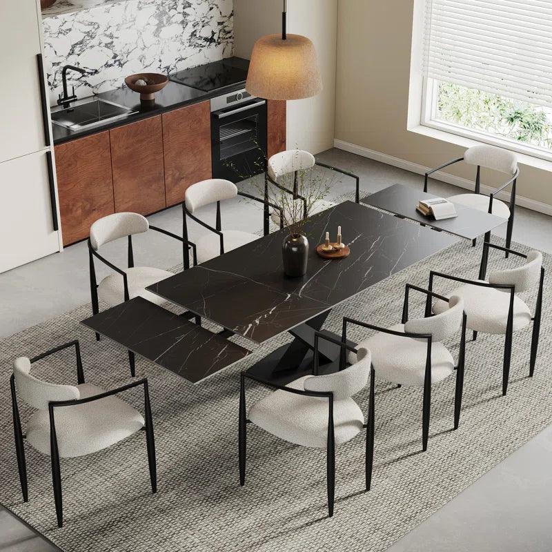 Artyfer Extendable Sintered Stone Dining Table with 8 Chairs