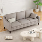 Artyfer Faux Leather Sofa with Curved Arms