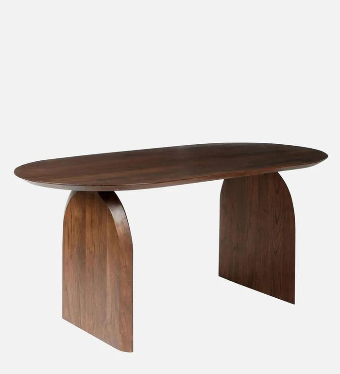 Artyfer Solid Wood 6 Seater Dining Set In Walnut Finish