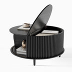 Mid Century Modern Round Coffee Table With Storage