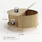 Mid Century Modern Round Coffee Table With Storage