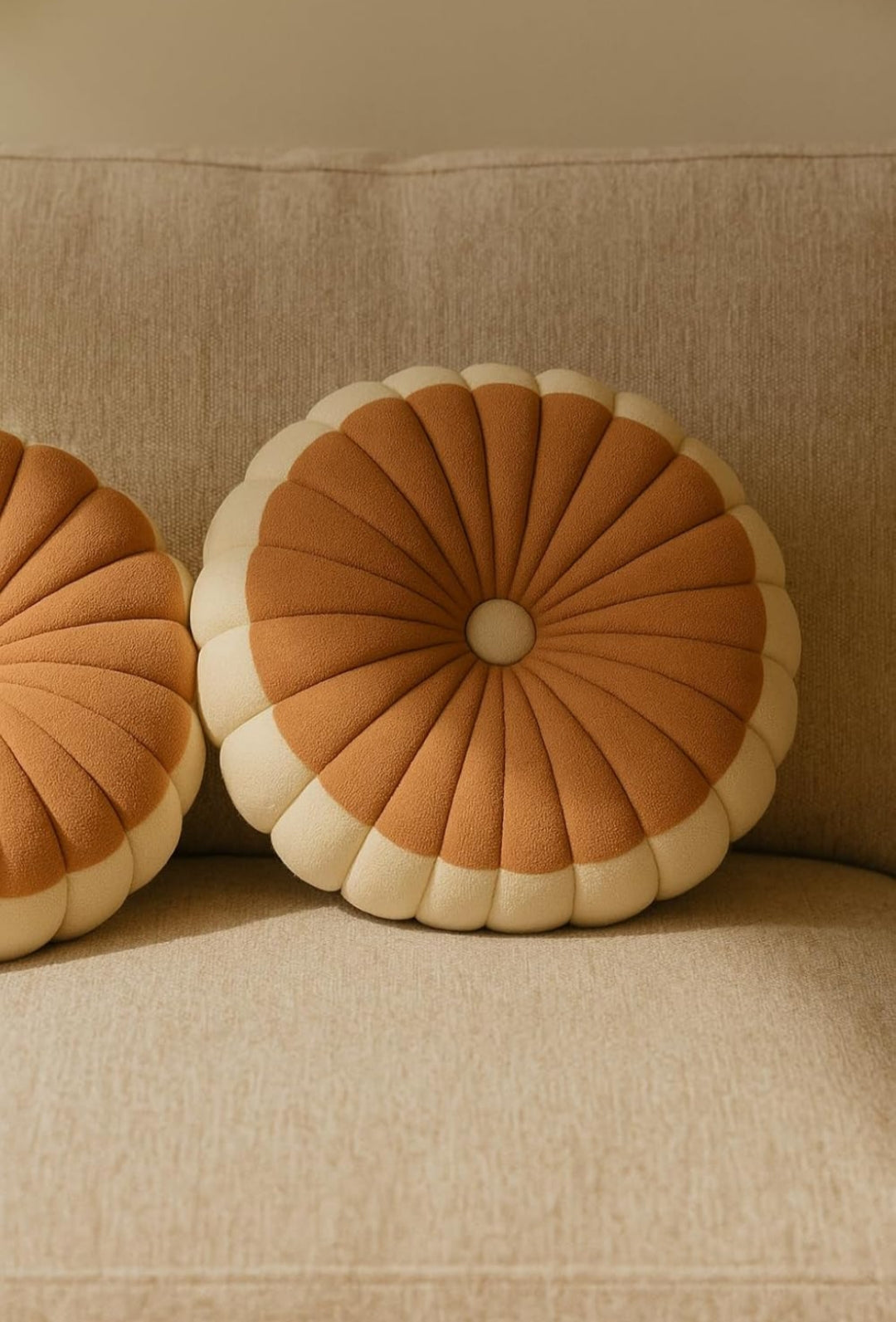 Round Flower Filled Pillow Set of 2