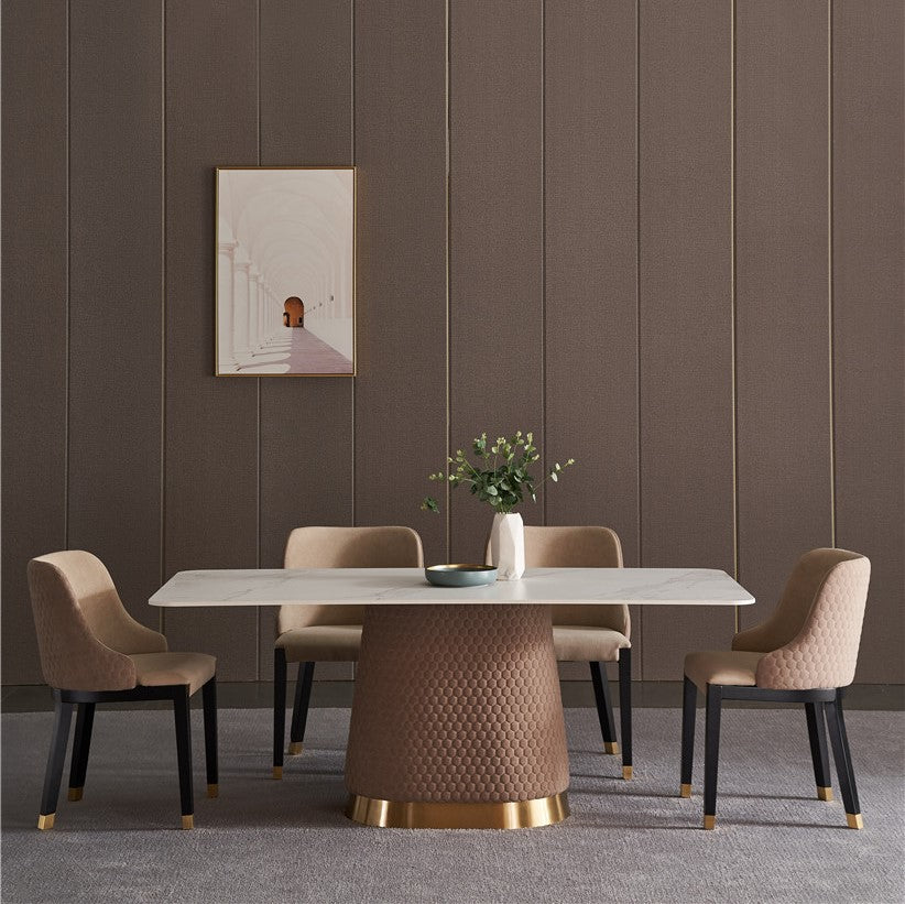 The Plush Metal Dining Table With Chairs