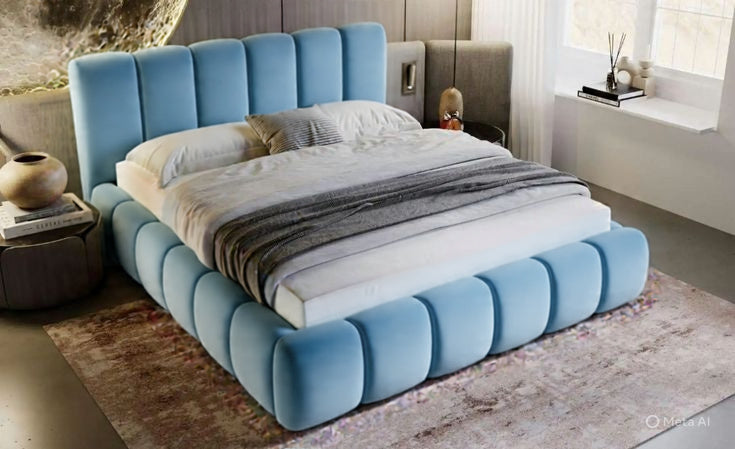 Upholstered bed with storage space Cloud