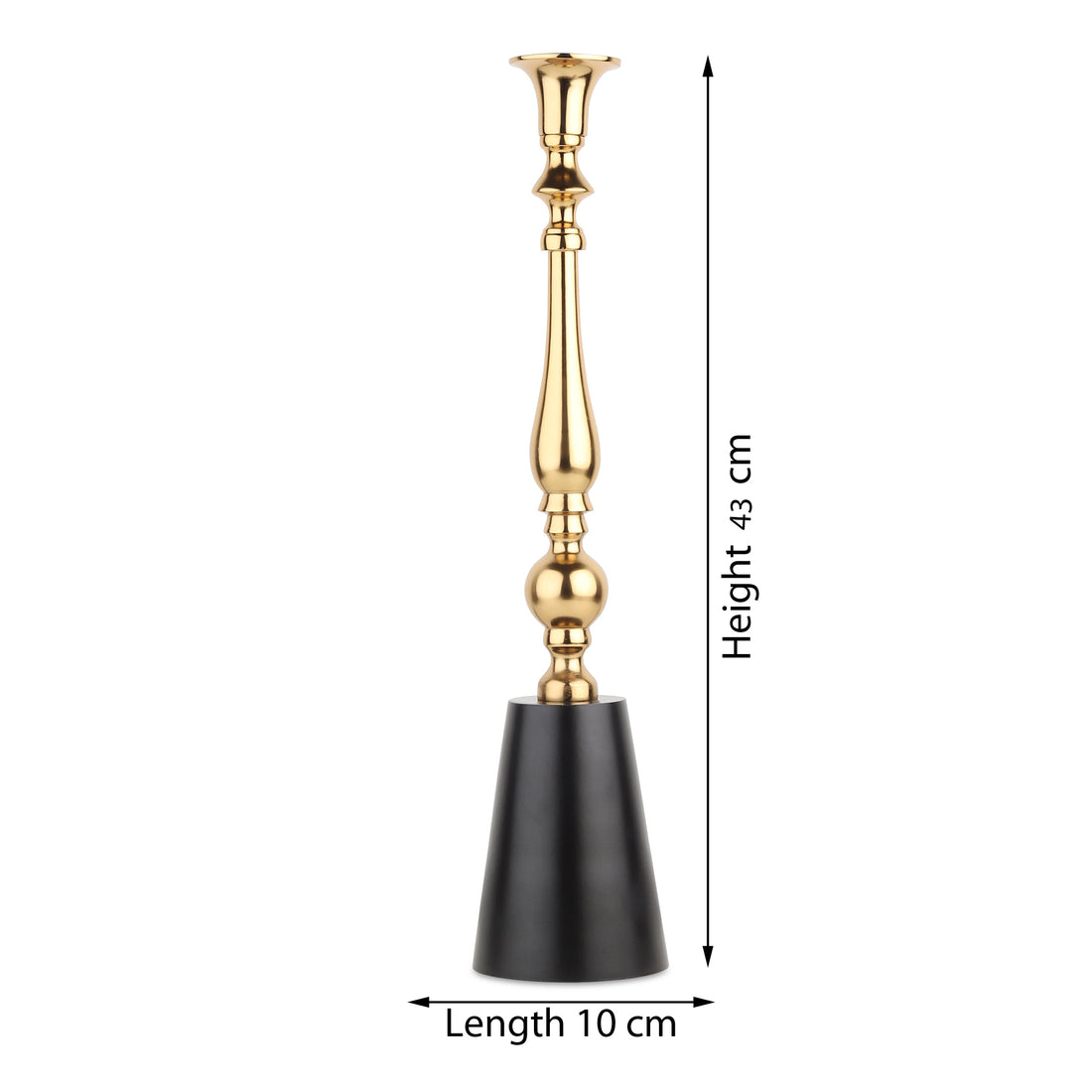 The Valora Candle Holders Gold Black Set