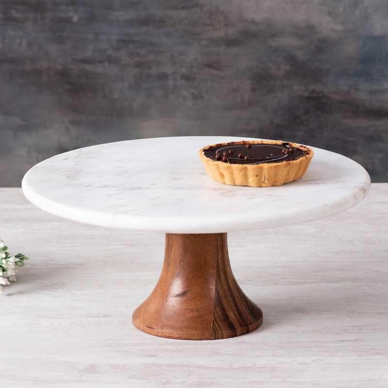 Marble & Wood Cake Stand