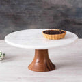 Marble & Wood Cake Stand