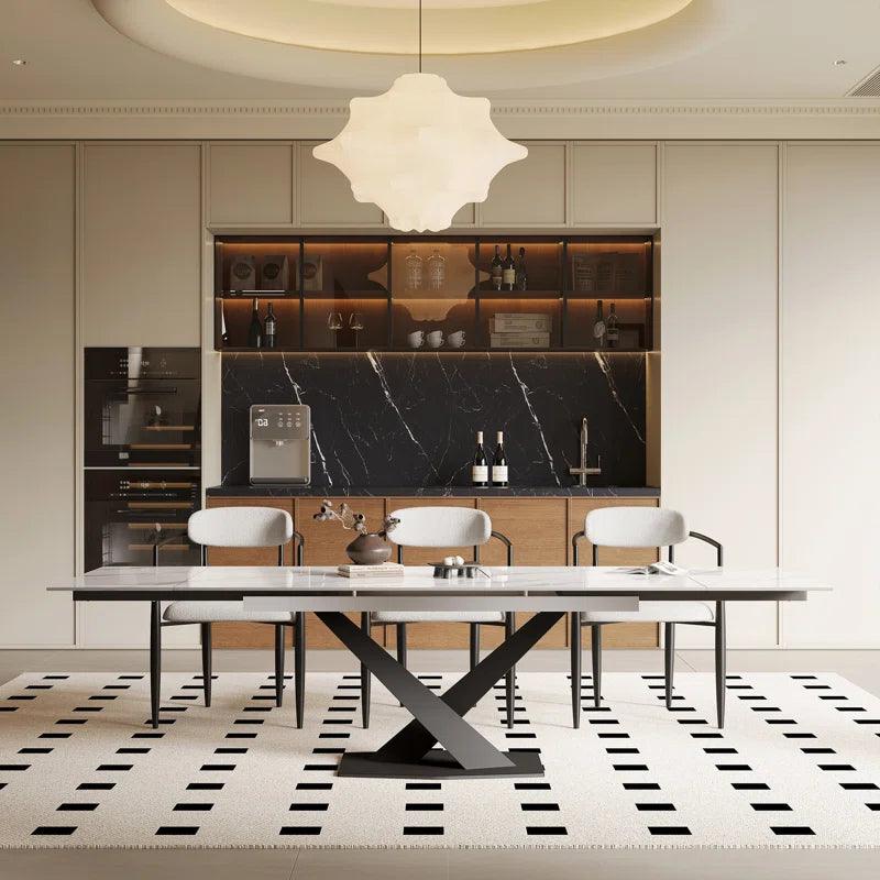 Artyfer Extendable Sintered Stone Dining Table with 8 Chairs