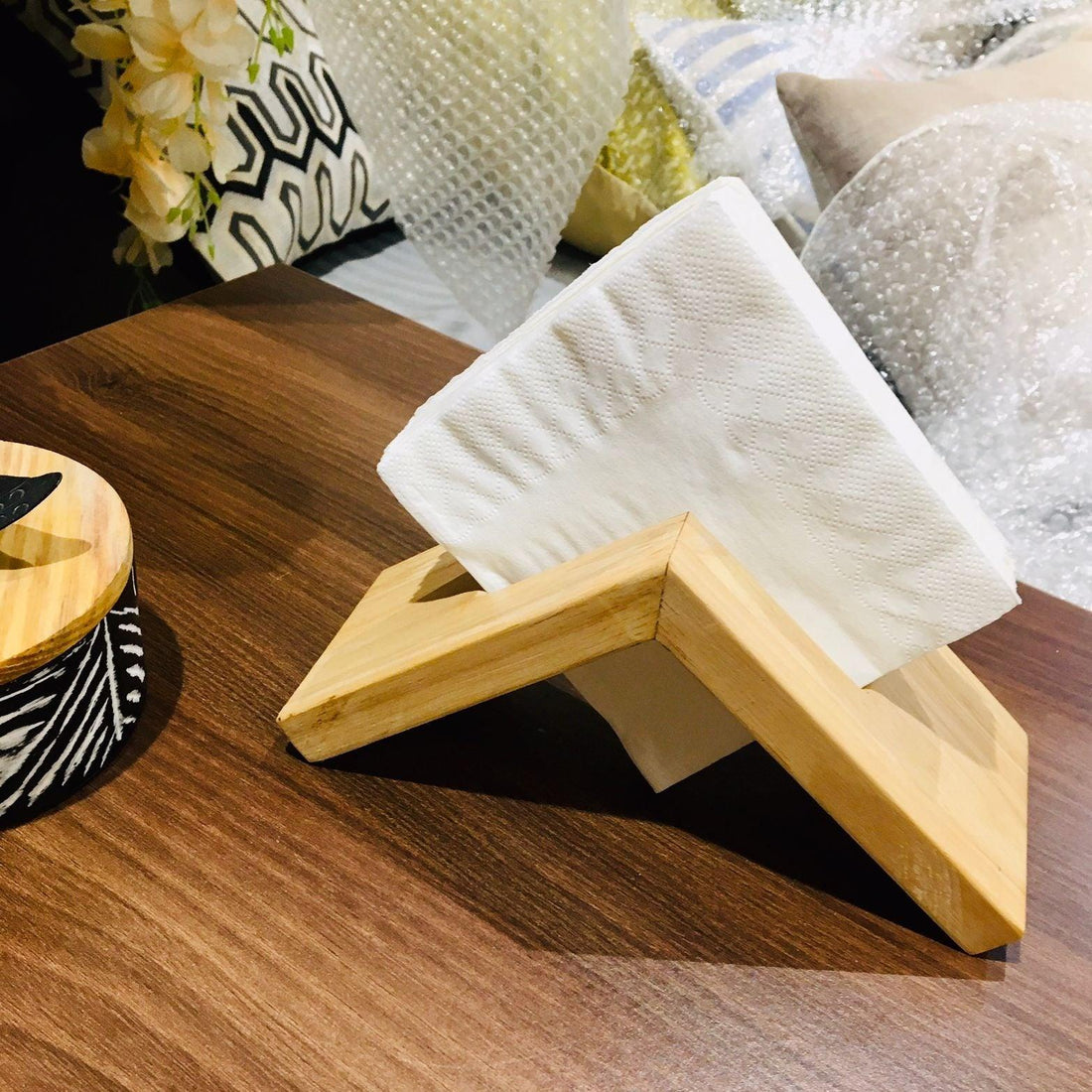 Wooden Pyramid Shape Napkin Stand/Holder