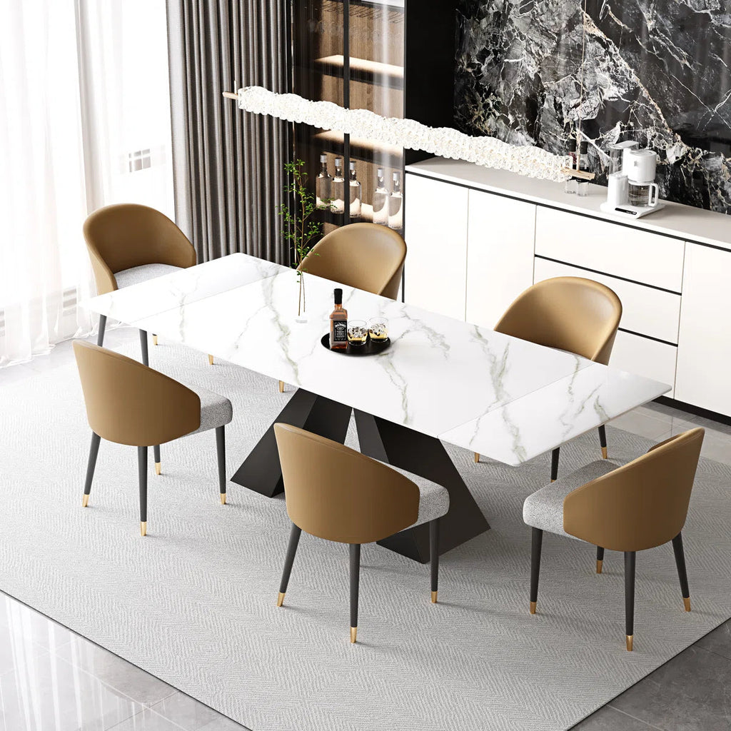 Artyfer Extendable Dining Table Set With Rectangular Sintered Stone Top