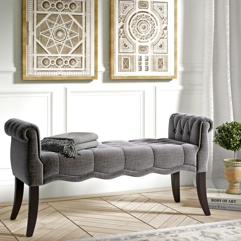 Modern Upholstered Tufted Button Bench