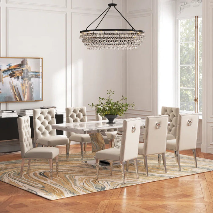 Artyfer Marble Top Pedestal Dining Set