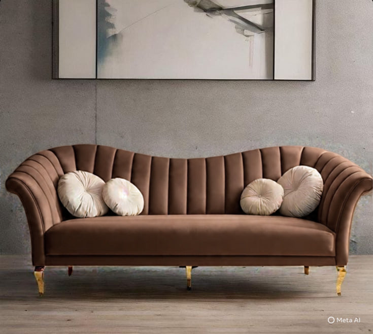 Artyfer Living room sofa in beige velvet