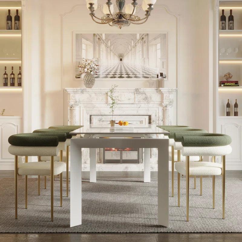 Artyfer Rectangular Expandable Sintered Stone 9 Piece Dining Set