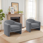 Artyfer Modern Upholstered Barrel Accent Chair Set Of 2